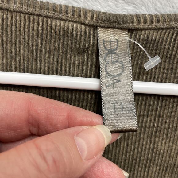 Deca Paris Dress Womens T1/S Army Green Knit Square Neck Sleeveless Lagenlook - Picture 3 of 8